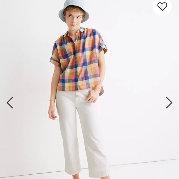Madewell Hilltop shirt in rainbow check size small - Picture 1 of 12
